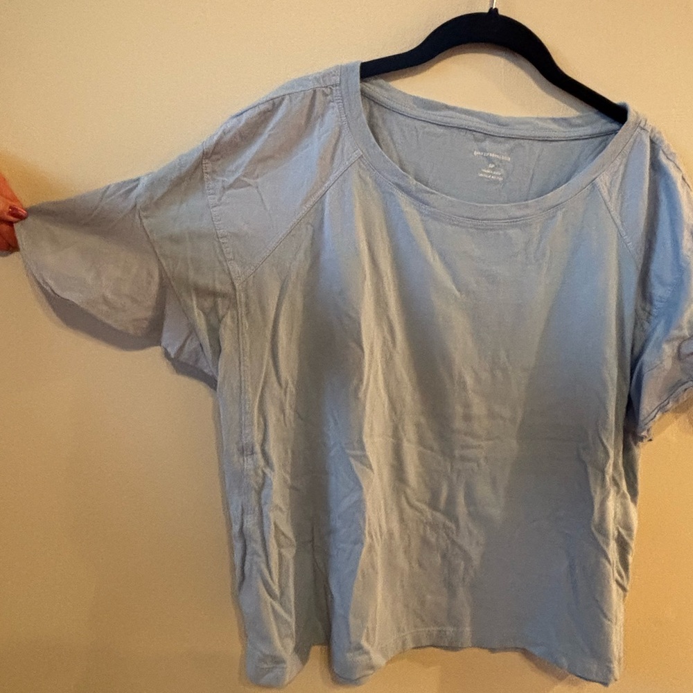 Anthropologie Soft Blue Short Sleeve Tee